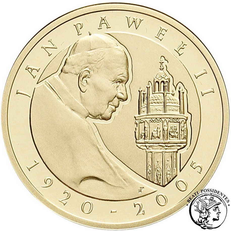 Polska 100 złotych 2005 Jan Paweł II st L stempel lustrzany archiwum