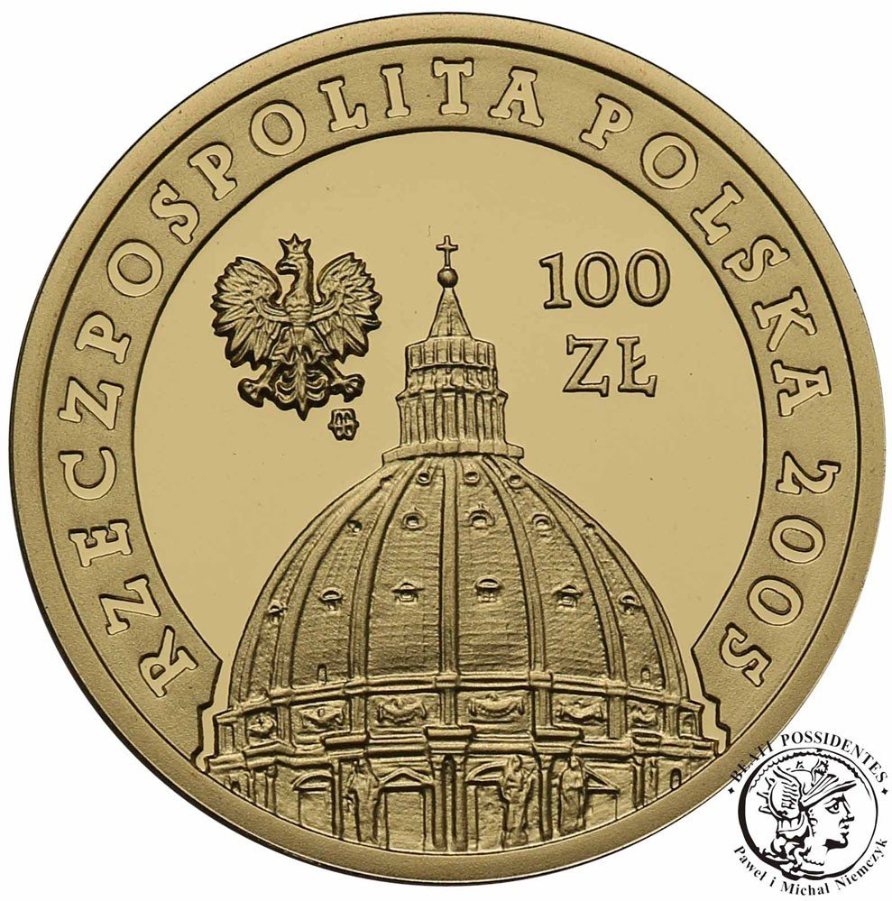 100 złotych 2005 Jan Paweł II st L archiwum niemczyk pl