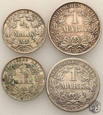Niemcy marki srebrne lot 4 szt st. 3
