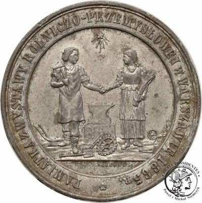 Polska medal Wystawa 1885 Warszawa cyna st. 3-