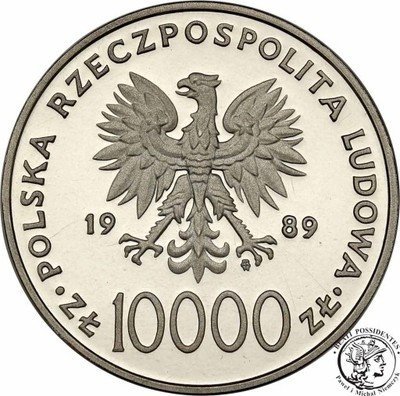 10 000 zł 1989 Papież Jan Paweł II Kratka st.L-