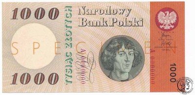 Banknot 1000 złotych 1965 Kopernik WZÓR (UNC)