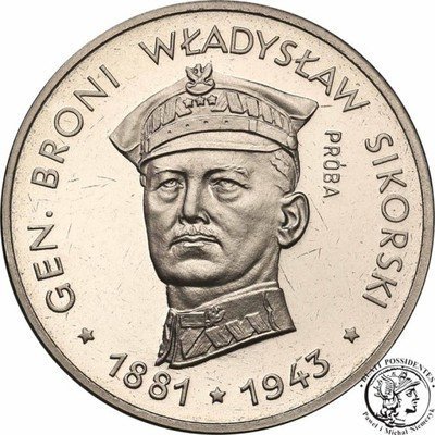 PRÓBA Nikiel 100 złotych 1981 Sikorski st.L