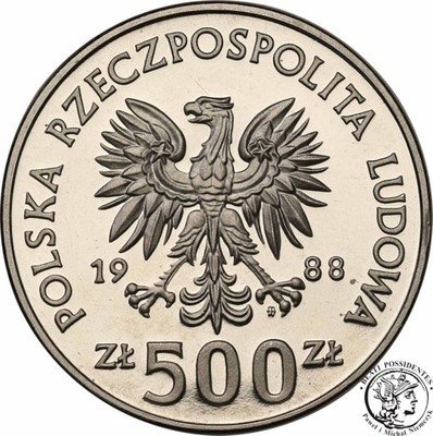 PRÓBA Nikiel 500 złotych 1988 MŚ Włochy st.L