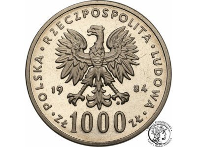PRÓBA Nikiel 1000 złotych 1984 Łabędź st. L