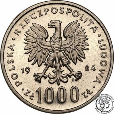PRÓBA Nikiel 1000 złotych 1984 Witos st.L