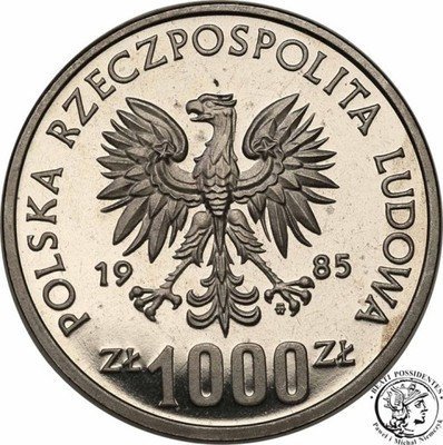 PRÓBA Nikiel 1000 złotych 1985 Wiewiórka st.L
