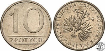 10 złotych 1986 SKRĘTKA st.2