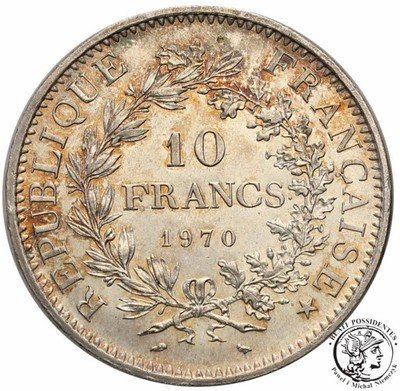 Francja 10 franków 1970 PIĘKNY st.1