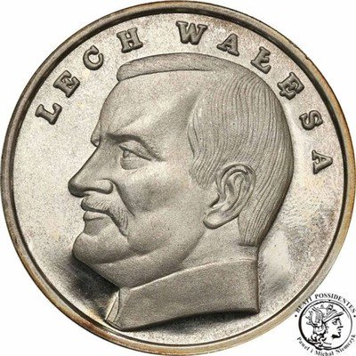 Polska Lech Wałęsa medal SREBRO 1 uncja st.L-