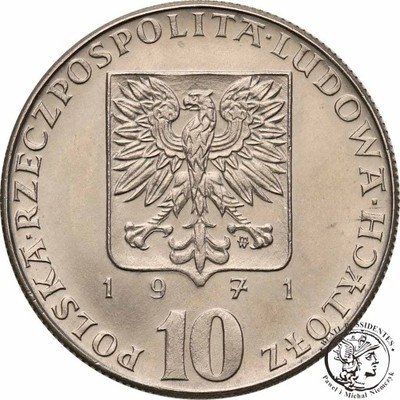 PRÓBA Nikiel 10 złotych 1971 FAO st.1