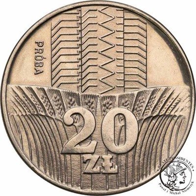 PRÓBA Nikiel 20 złotych 1973 wieżowiec st.1