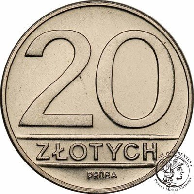 PRÓBA Nikiel 20 złotych 1984 nominał st.L