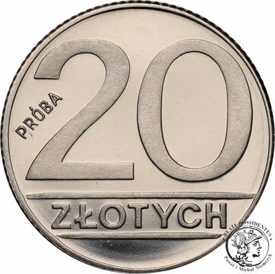 PRÓBA Nikiel 20 złotych 1989 nominał st.L