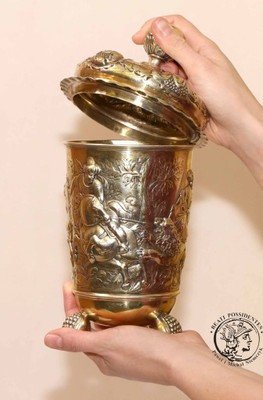 Prusy Puchar z pokrywą XVIII w. SREBRO