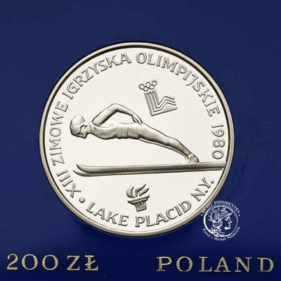 200 złotych 1980 Oly Lake Placid znicz st.L-