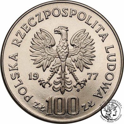 PRÓBA Nikiel 100 złotych 1977 Reymont st.L