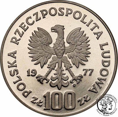 PRÓBA Nikiel 100 złotych 1977 Wawel st.L