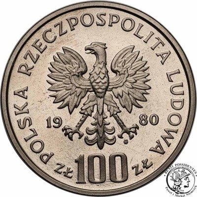 PRÓBA Nikiel 100 złotych 1980 Głuszec st.L