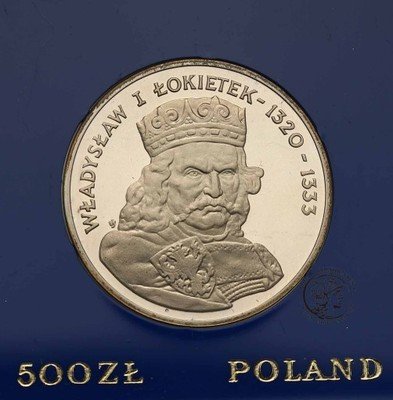 500 złotych 1986 Łokietek popiersie st. L/L-