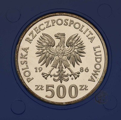 500 złotych 1986 Łokietek popiersie st. L/L-
