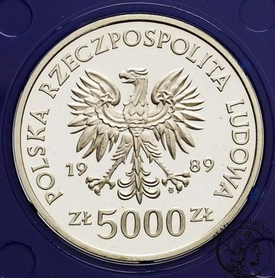 5000 złotych 1989 Jagiełło półpostać st. L
