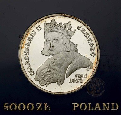 5000 złotych 1989 Jagiełło popiersie st.L-