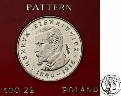 PRÓBA Srebro 100 złotych 1977 Sienkiewicz st.L-