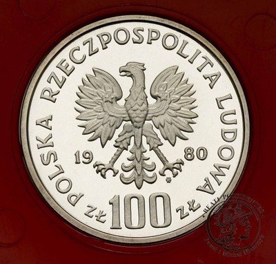 PRÓBA Srebro 100 złotych 1980 Kochanowski st.L-