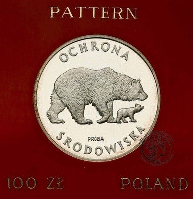 PRÓBA Srebro 100 złotych 1983 Niedźwiedzie st.L