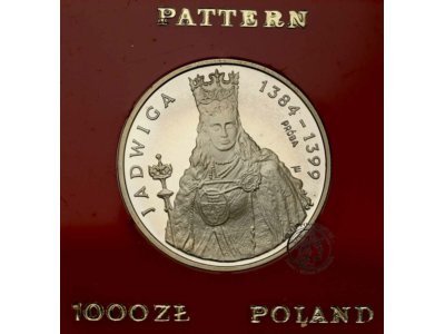 PRÓBA Srebro 1000 złotych 1988 Jadwiga st.L