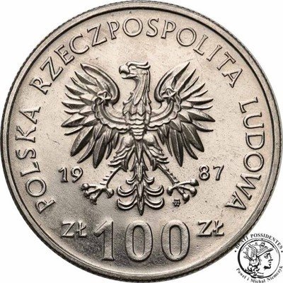 PRÓBA Nikiel 100 złotych 1987 Kazimierz Wielki st1