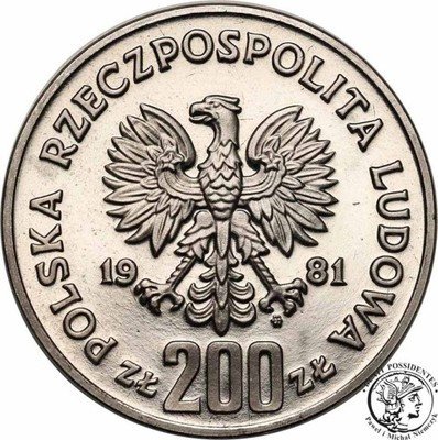 PRÓBA Nikiel 200 złotych 1981 Herman pop. st.L-