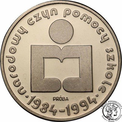 PRÓBA Nikiel 1000 złotych 1986 pomoc szkole st.L