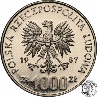 PRÓBA Nikiel 1000 złotych 1987 Wratislavia st.L