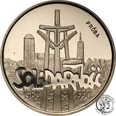 PRÓBA Nikiel 20 000 złotych 1990 Solidarność st.L