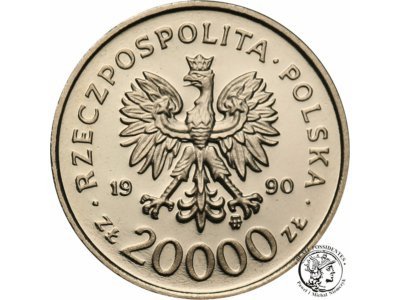PRÓBA Nikiel 20 000 złotych 1990 Solidarność st.L