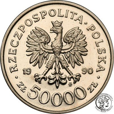 PRÓBA Nikiel 50 000 zł 1990 Solidarność st.L/L-