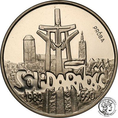 PRÓBA Nikiel 100 000 złotych 1990 Solidarność st.L