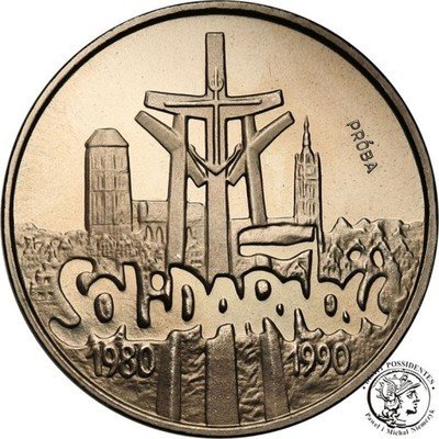 PRÓBA Nikiel 100 000 złotych 1990 Solidarność st.L