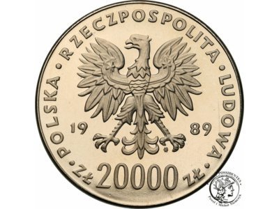 PRÓBA Nikiel 20 000 zł 1989 Włochy piłka st.L