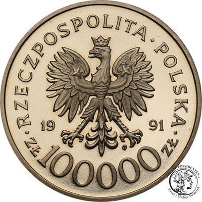 PRÓBA Nikiel 100 000 złotych 1991 Narvik st.L