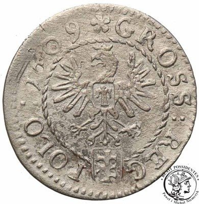 Zygmunt III Waza grosz Krakow 1609 st. 3+