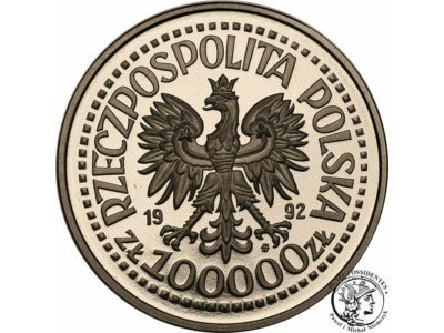 PRÓBA Nikiel 100 000 złotych 1992 Korfanty st.L