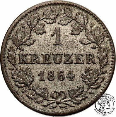 Niemcy Bawaria 1 Krajcar 1864 Monachium st. 1