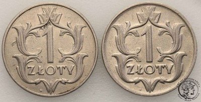 1 złoty 1929 zestaw 2 sztuk st.3+