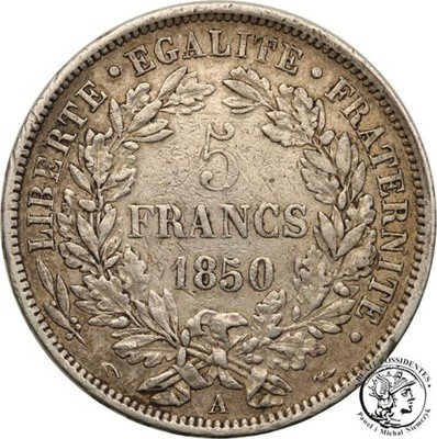 Francja 5 franków 1850 A st.3
