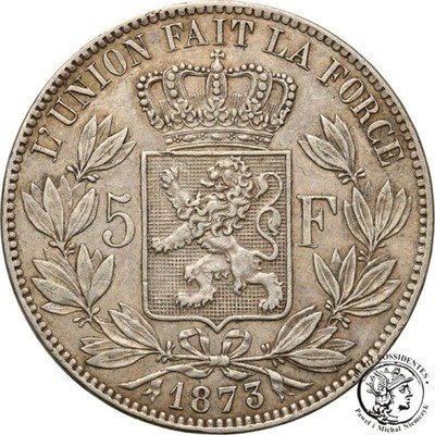 Belgia 5 franków 1873 st.3