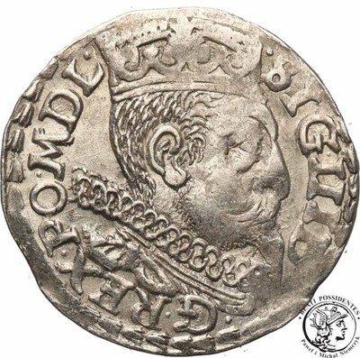 Zygmunt III Waza trojak 1600 Poznań st. 3+ ODMIANA