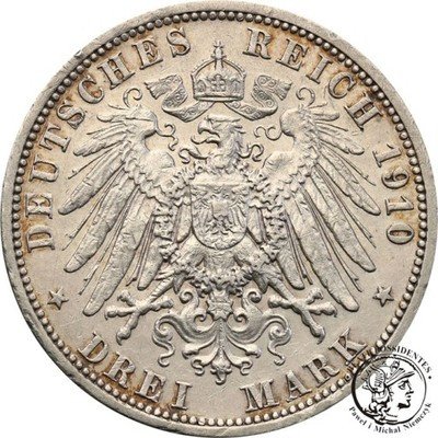 Niemcy Prusy 3 Marki 1910 A st.3